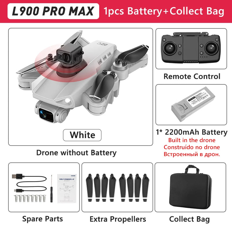 L900 PRO GPS-Drohne – 4K-Doppelkamera | 5G WLAN FPV | Faltbarer Quadrocopter mit bürstenlosem Motor
