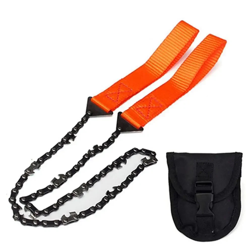 Portable Survival Chainsaw - Handheld Chainsaw for Emergency, Camping & Hiking - Compact Outdoor Tool with Storage Bag