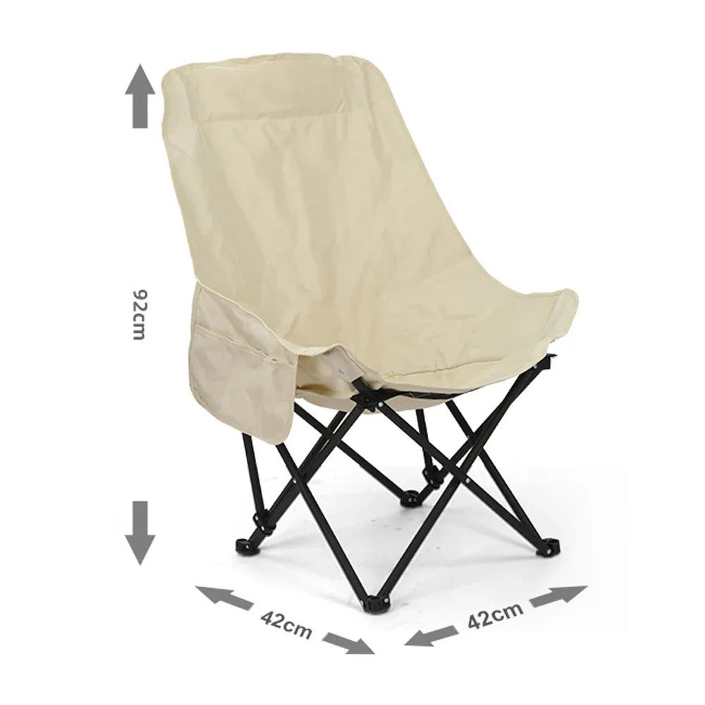 Camping Moon Chair - Ultralichte Vouwstoel met Rugleuning, Aluminium, Voor Outdoor, Kamperen en Vissen