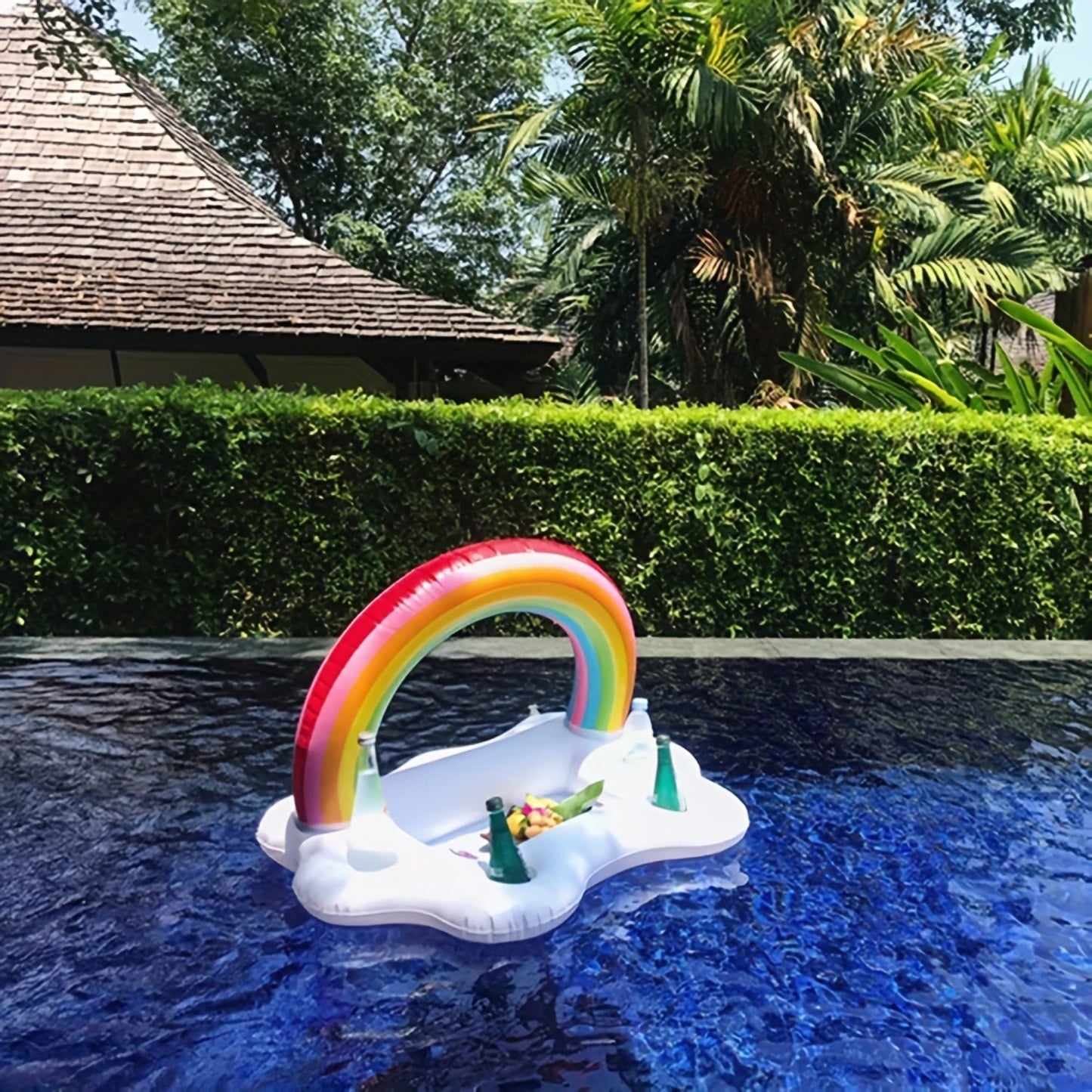 Zomer Party Bucket Cloud Drinkhouder - Opblaasbare Pool Float met Bier Koeler Tafel en Strand Zwemring