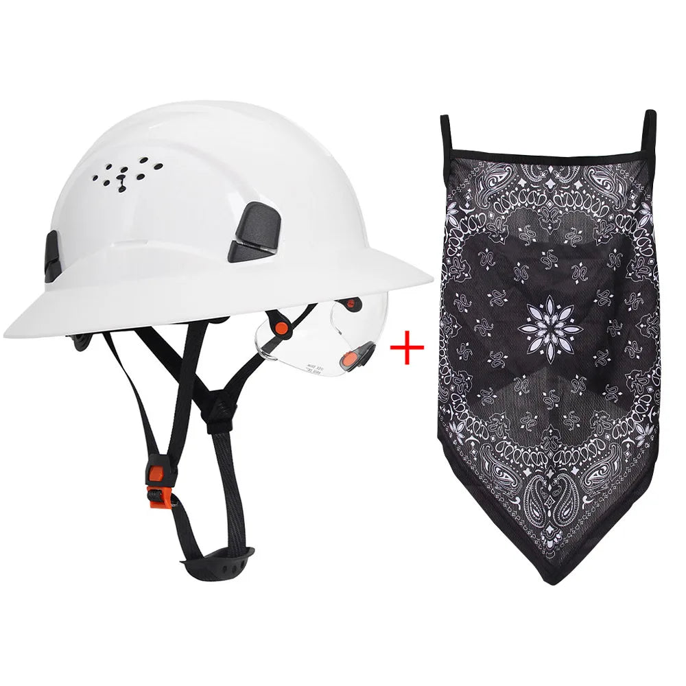 CE-Schutzhelm aus Kohlefaser – Schutzhelm mit voller Krempe, integrierter Schutzbrille und dreieckigem Gesichtsschutz