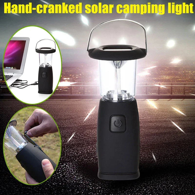 6 LED Solar- en Dynamo-aangedreven Campinglamp - Draagbare Outdoor Lantaarn voor Kamperen en Survival