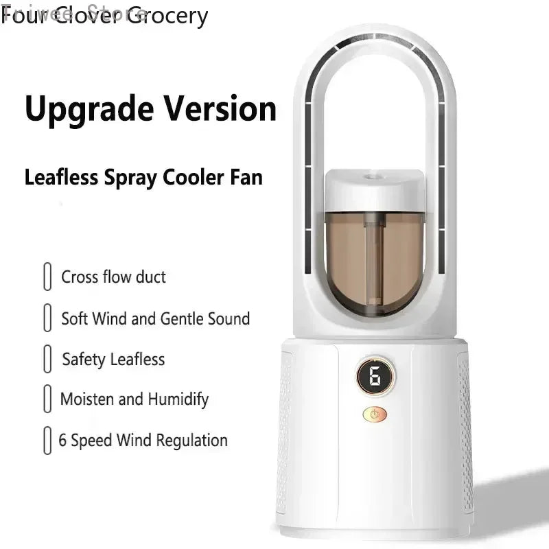 Bladeloze USB Ventilator – Draagbare & Stilte Bevochtigende Ventilator met Nachtlamp