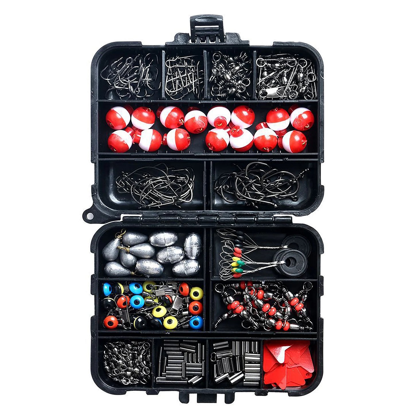 263-delige Visaccessoires Set met Tackle Box - Pliers, Jig Hooks, Sinkers, Swivels, Snaps, en Sinker Slides voor Vissen