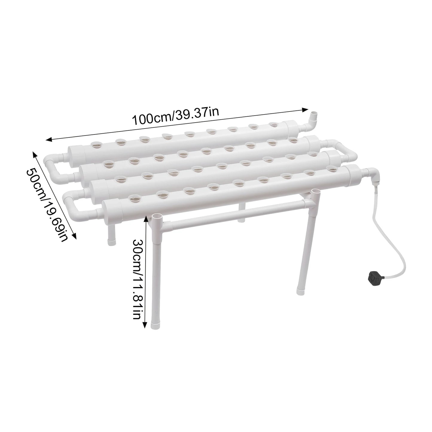 Hydroponic Growing System Kit – 36 Planting Locations, 1-Layer PVC System for Vegetable and Herb Growing