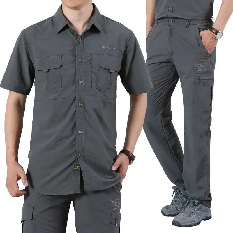 Outdoor Hiking & Fishing Shirt + Broek – Sneldrogend & Ademend