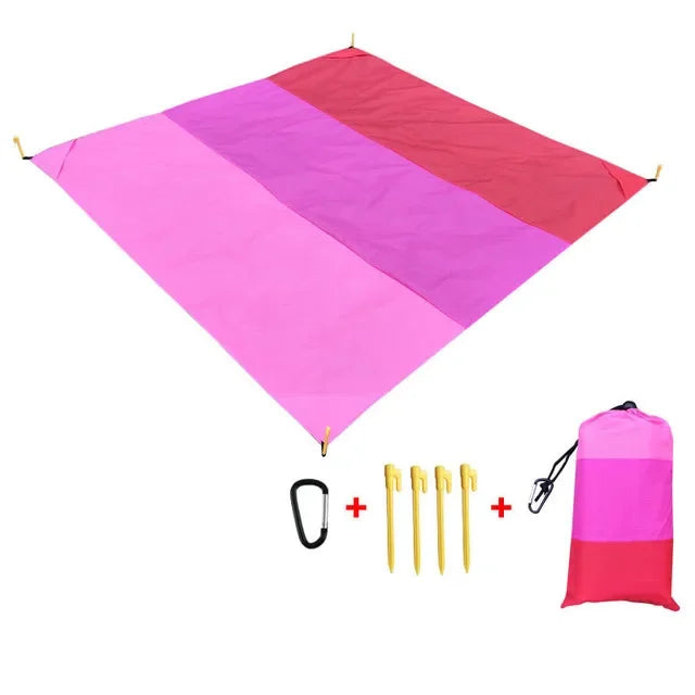 Oversized Beach Towel Mat, Sand-Free en Waterdichte Strandmat, Winddichte Picnic Deken met 4 Haringen voor Buiten en Kamperen