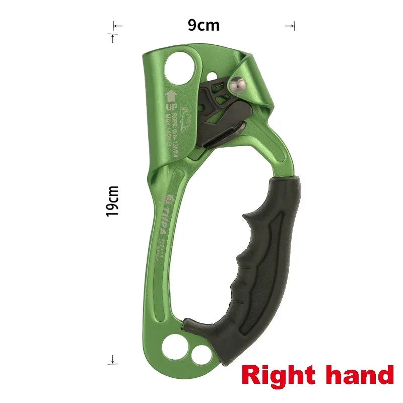 Professionele Outdoor Klimhand Ascender | Links en Rechts Hand Klimgerei voor Touwklimmen en Bergbeklimmen