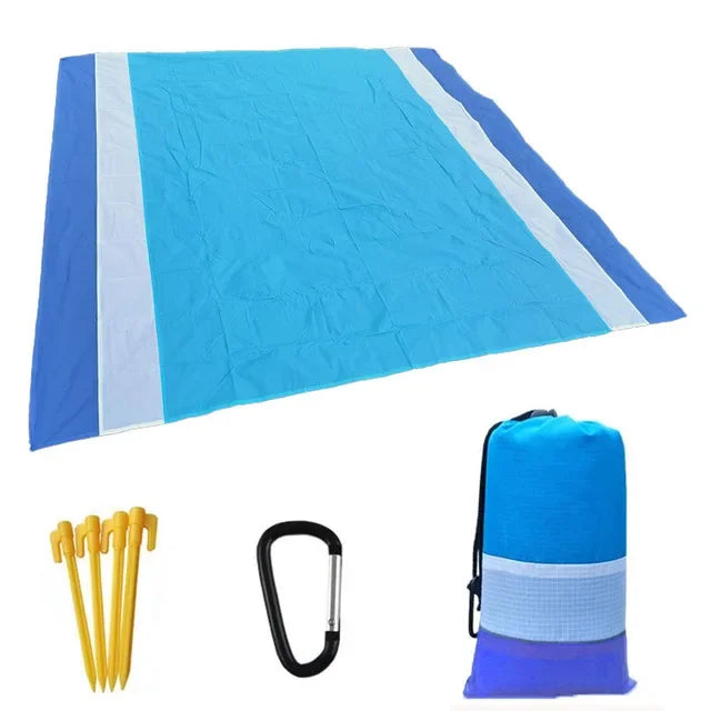 Oversized Beach Towel Mat, Sand-Free en Waterdichte Strandmat, Winddichte Picnic Deken met 4 Haringen voor Buiten en Kamperen