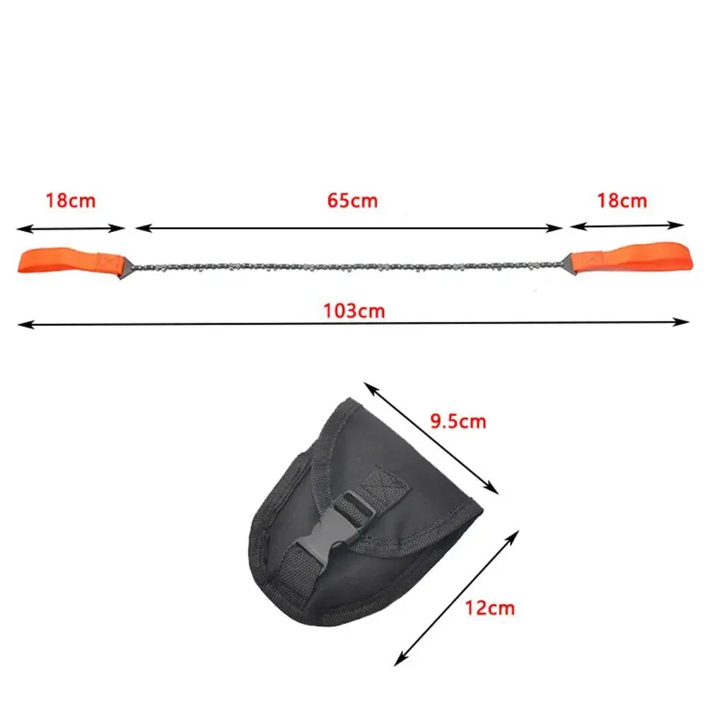 Portable Survival Chainsaw - Handheld Chainsaw for Emergency, Camping & Hiking - Compact Outdoor Tool with Storage Bag