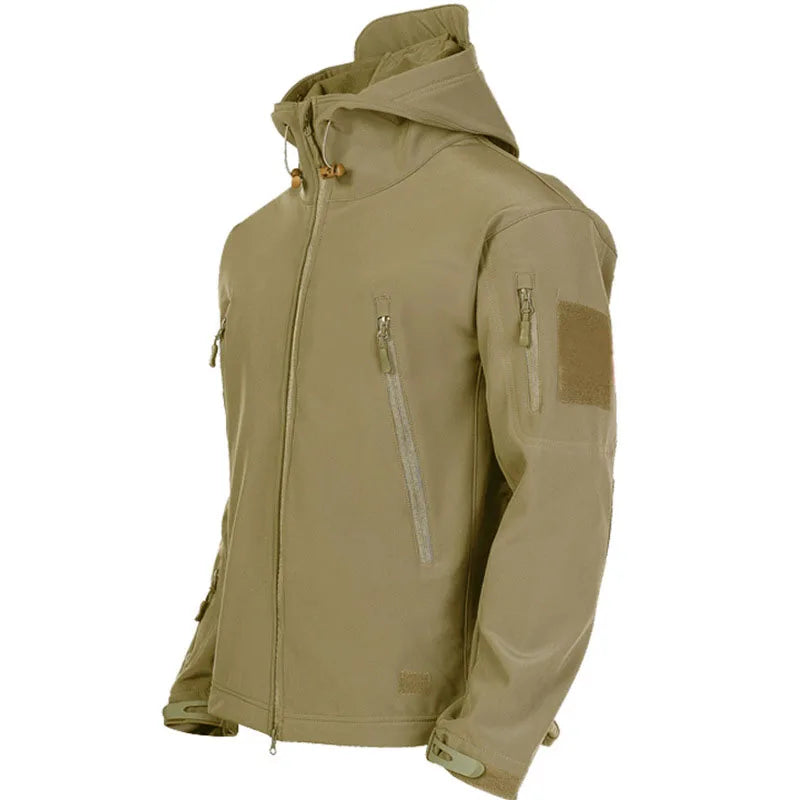 Militaire Softshell Jas Heren – Winddichte en Waterdichte Tactical Jas met Capuchon en Zakken voor Vier Seizoenen