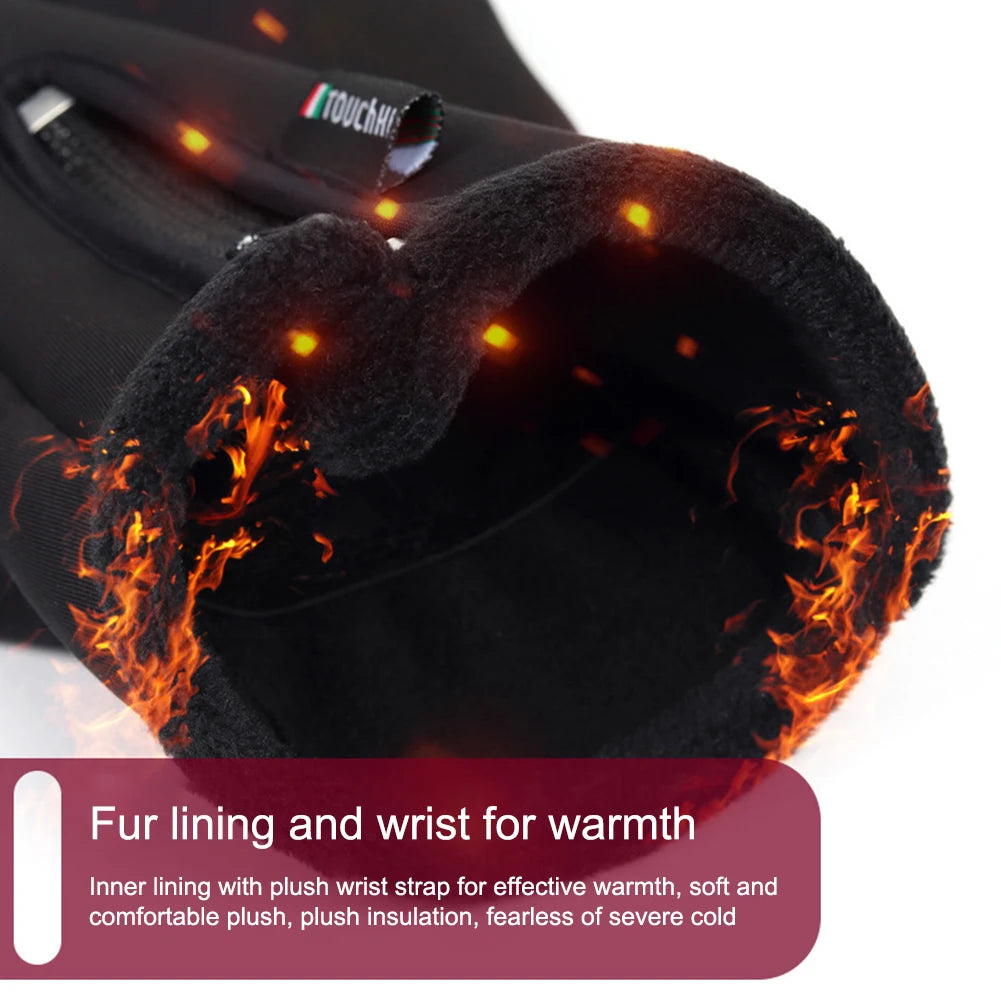 USB Touchscreen Gloves - Electric Heated Winter Gloves, Windproof and Water-Repellent, Perfect for Cycling, Skiing, Driving and Hiking