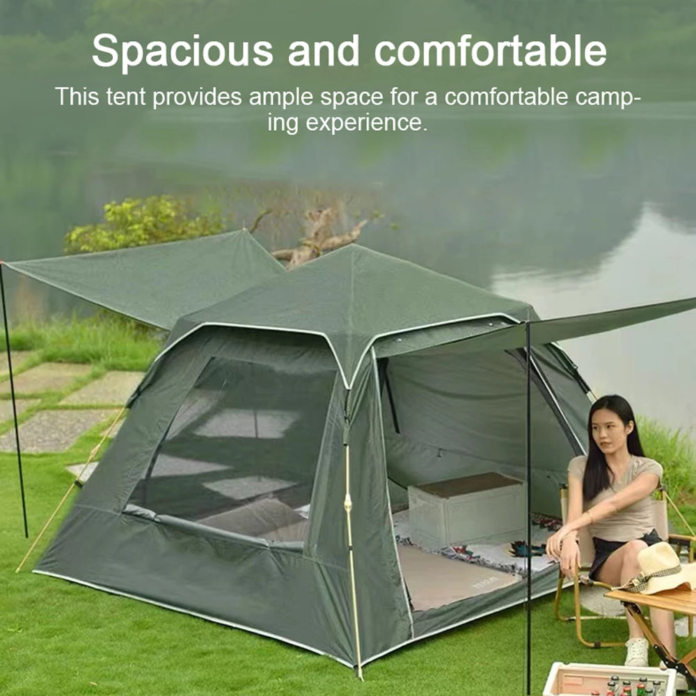 Automatische 2-Persoons Camping Tent – Winddicht, Waterdicht & UV-bescherming | Opvouwbare Pop-Up Tent voor Outdoor & Picknick