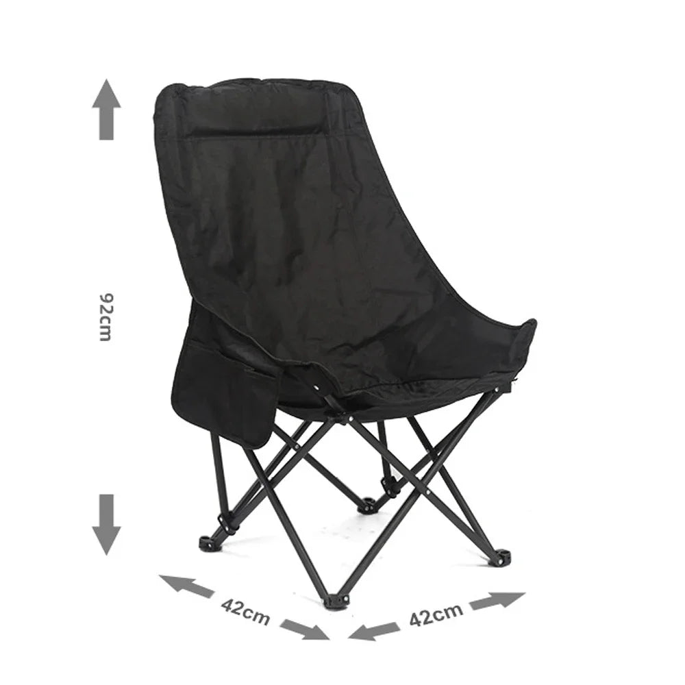 Camping Moon Chair - Ultralichte Vouwstoel met Rugleuning, Aluminium, Voor Outdoor, Kamperen en Vissen