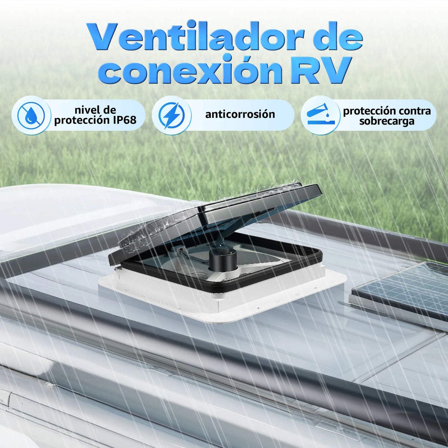 12V Caravan Dakventilator – Automatische RV Dakluik met LED Verlichting | Motorhome Ventilatie & Uitlaatventilator