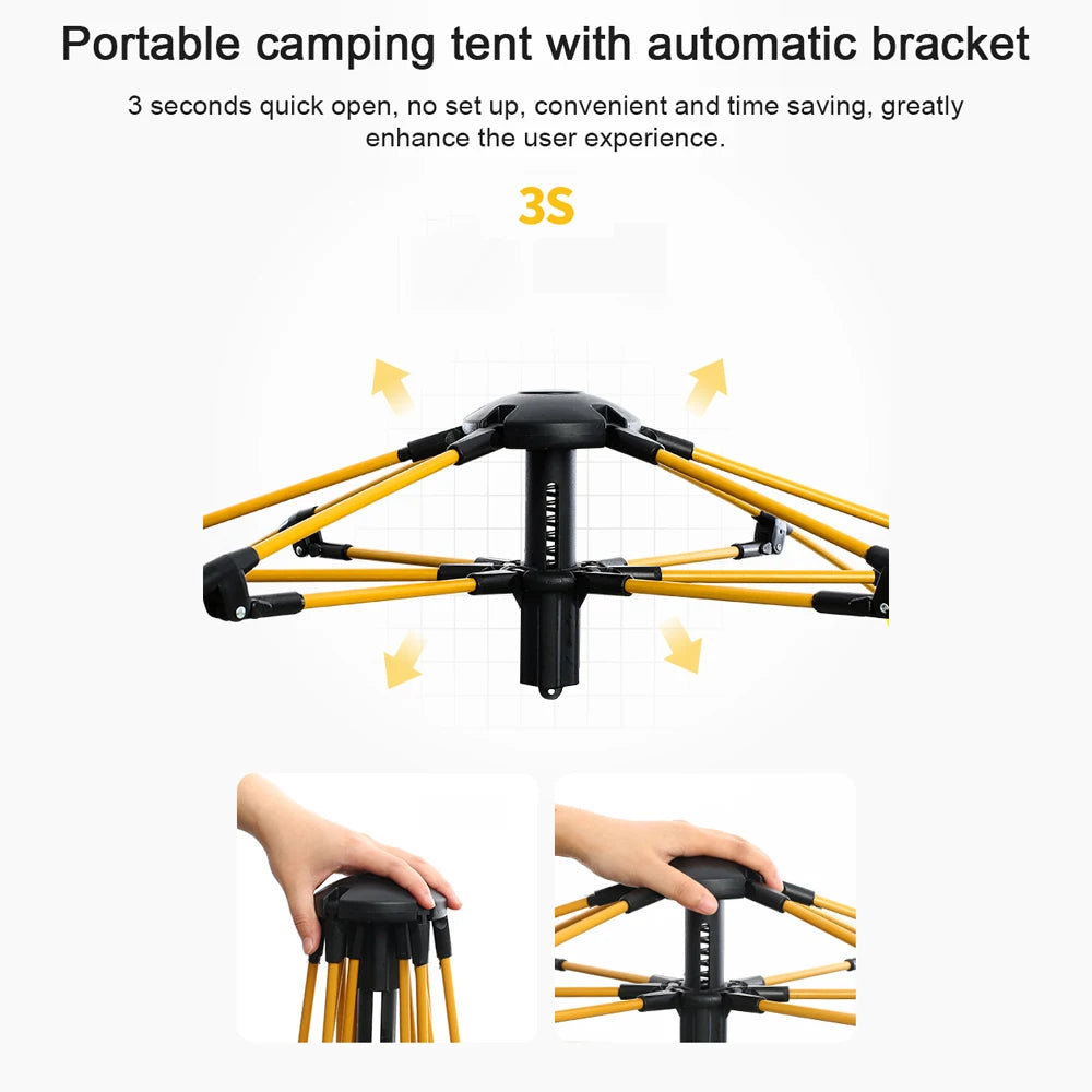 Automatisches Pop-up-Campingzelt für 3–4 Personen – wind- und regenbeständig, UV-Schutz