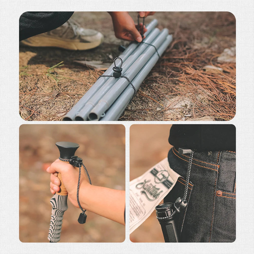 2/4/6 Pieces Trekking Pole Holder - Elastic Fastening Rope for Walking, Hiking & Camping