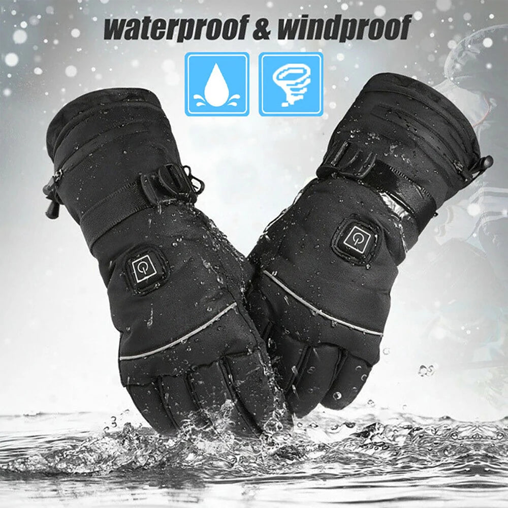 Beheizbare Motorradhandschuhe – wasserdichte Winterhandschuhe für Motorrad, Ski und Schneemobil mit Touchscreen und wiederaufladbarer Heizung