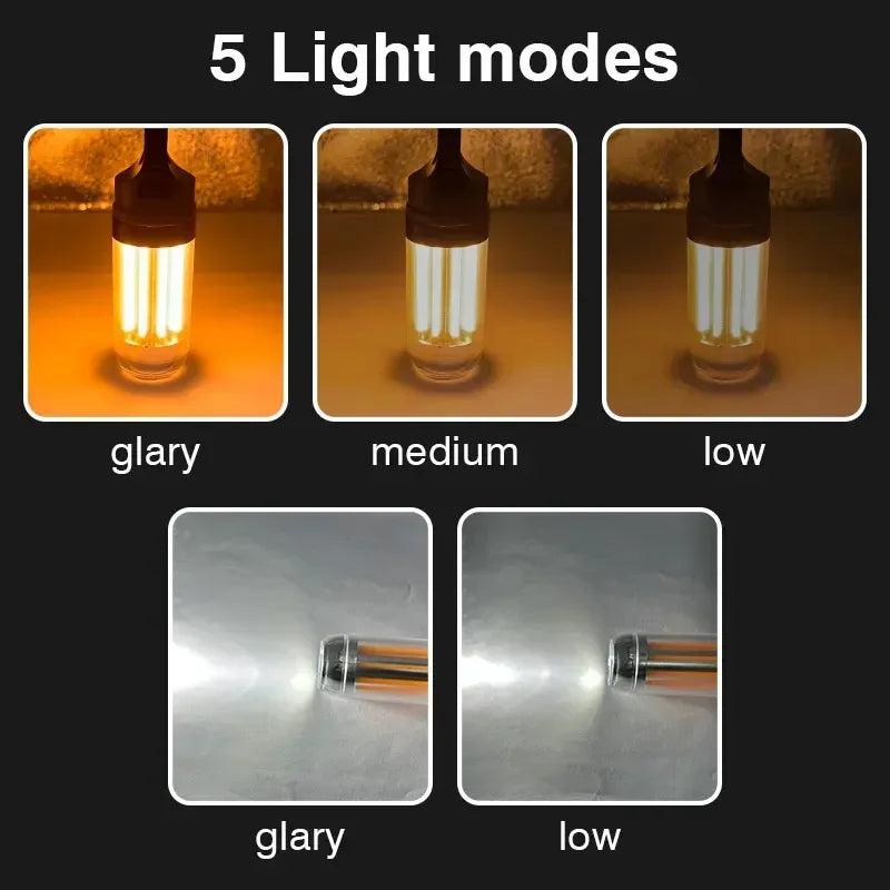 Campinglamp – Lichtgewicht Handlamp met 5 Verlichtingsmodi en USB-oplaadbaar