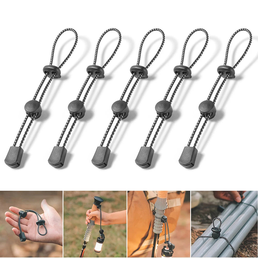 2/4/6 Pieces Trekking Pole Holder - Elastic Fastening Rope for Walking, Hiking & Camping