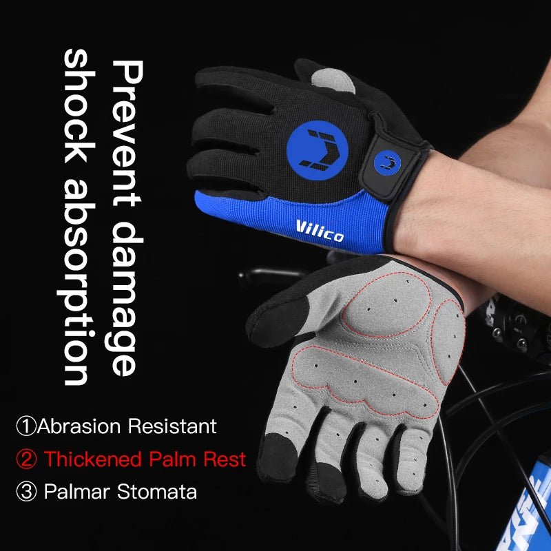 Ademende Antislip Lange Fietshandschoenen โ Schokabsorberend & Zweetbestendig voor Mountainbike & Outdoor Sport