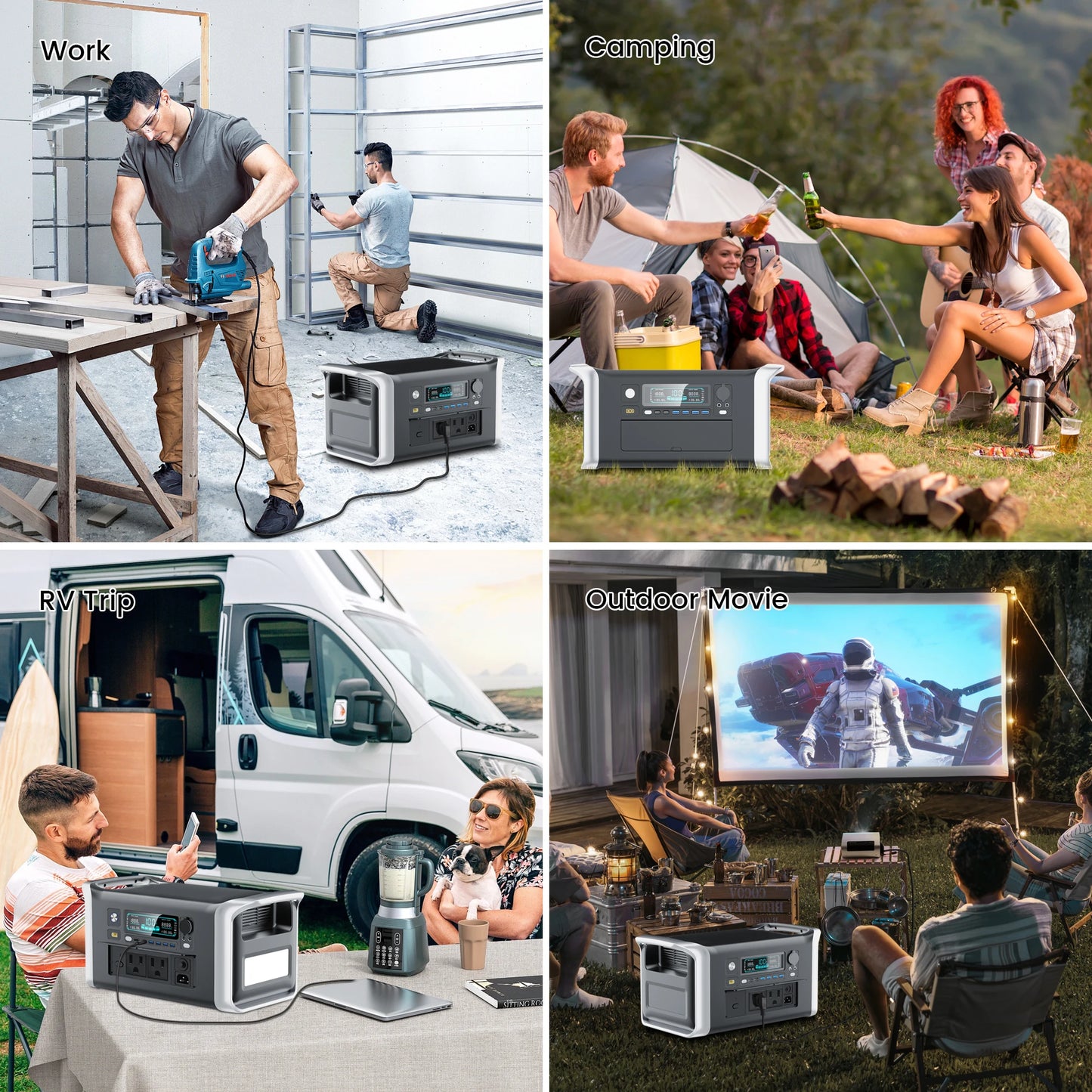 1024Wh LiFePO4 Draagbare Power Station – 1800W (220V) / 1600W (110V) UPS Solar Generator voor Camping & Noodstroom