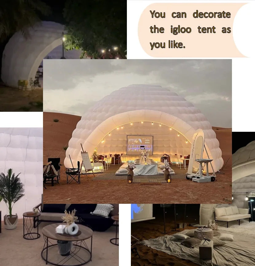 Opblaasbare LED Iglo Dome Tent - Customizable Tent voor Outdoor Evenementen, Beurzen en Kamperen