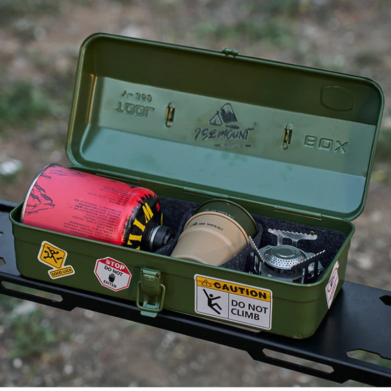Outdoor Metaal Gereedschapskist | Draagbare Valbestendige en Vochtbestendige Opbergtas voor Campingaccessoires