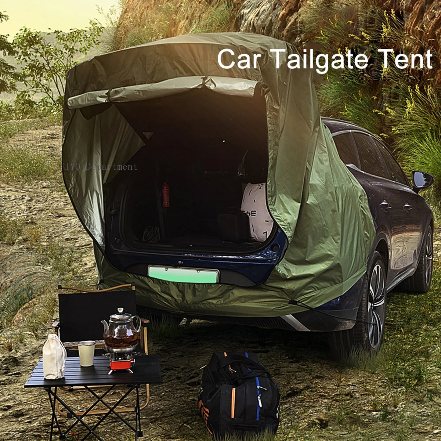 SUV-Campingzelt mit Markise – Geräumiges, reißfestes Zelt für Outdoor-Aktivitäten und Reisen