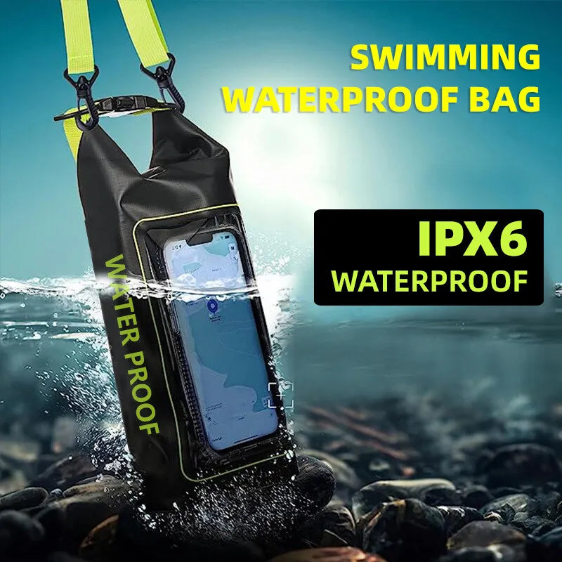 2L Droogzak met Touchscreen – Waterdichte Tas voor Trekking, Raften, Surfen & Kajak – Outdoor Sporttassen Campinguitrusting
