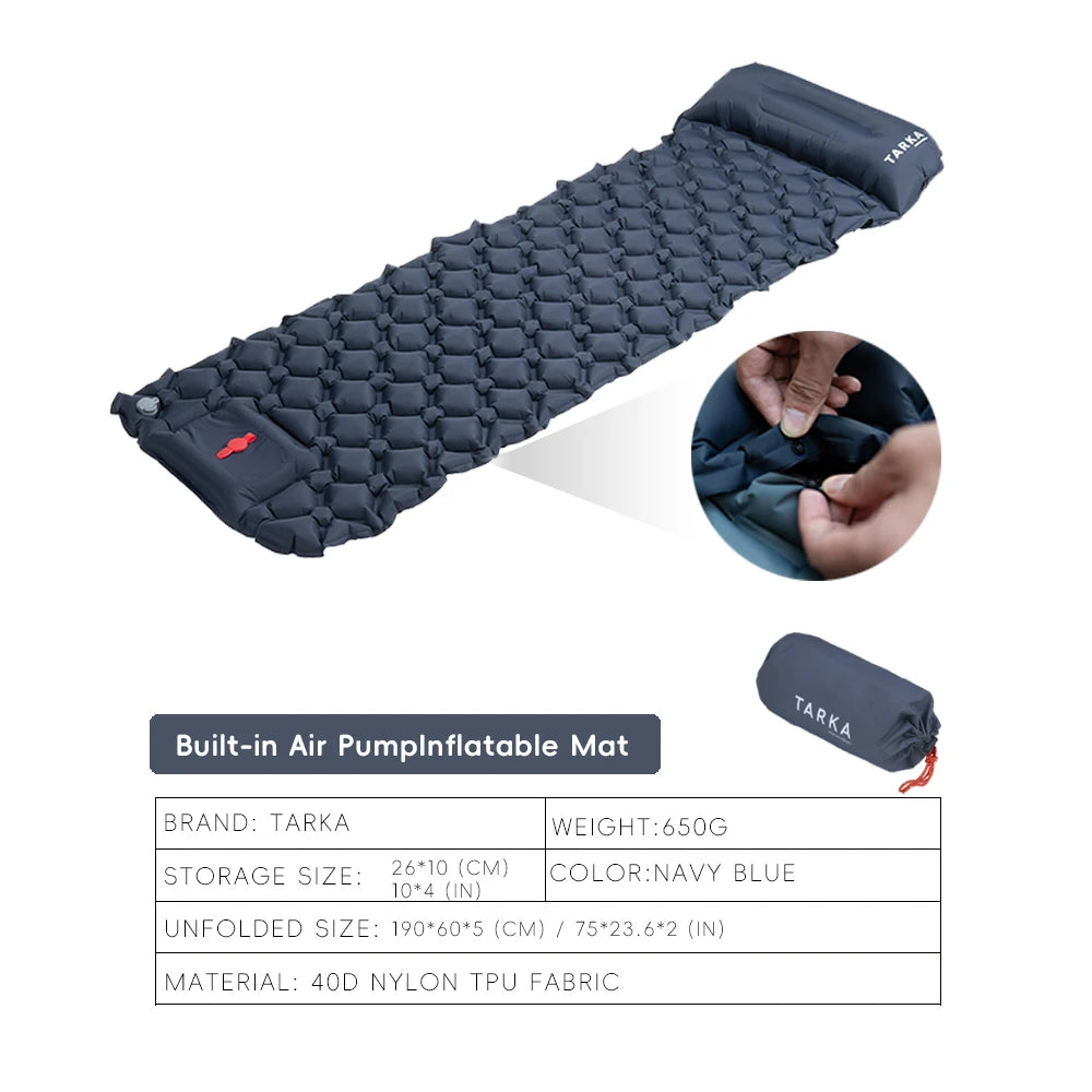Inflatabele Campingmat met Kussen | Zelfopblazende Slaapmat voor Kamperen, Hiking en Klimmen