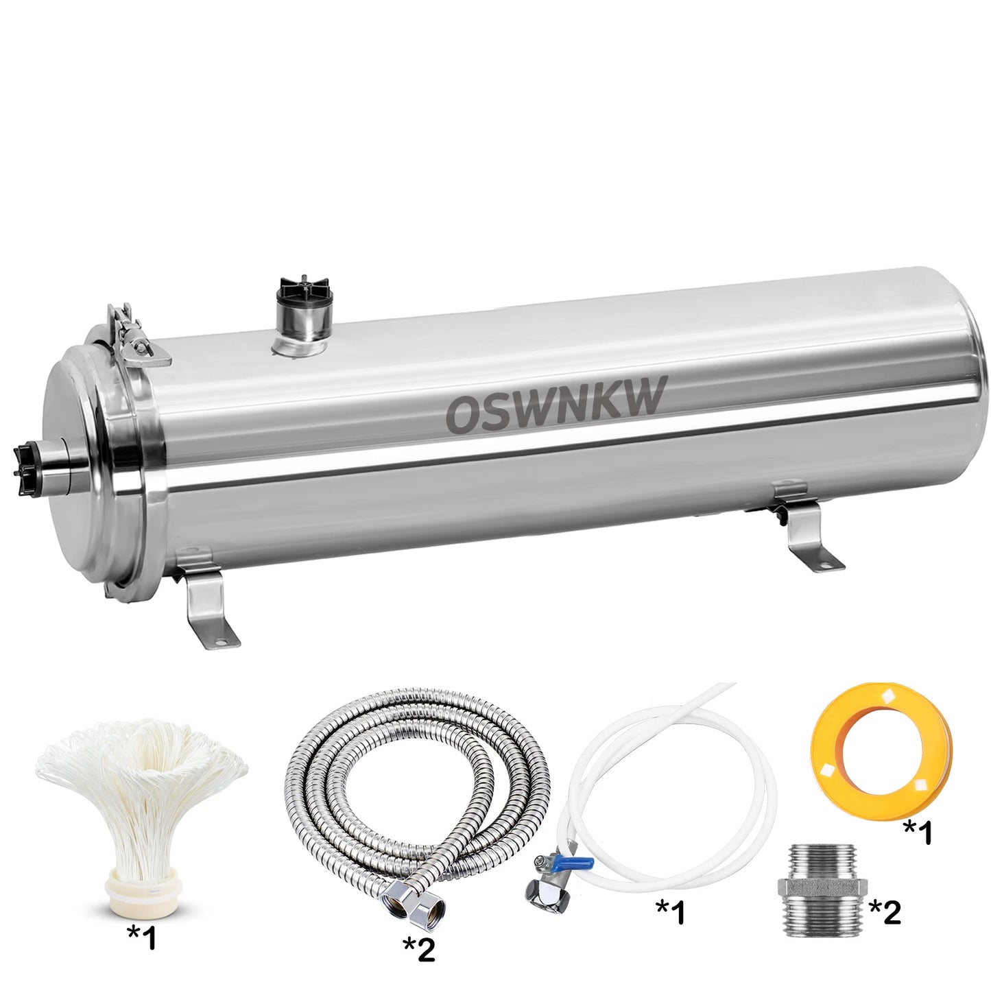 Whole House Water Purifier, 0.01um PVDF Pre-Filter, 1000L/H SUS304 Waterfilter, Continu Reinigbaar voor 5 Jaar