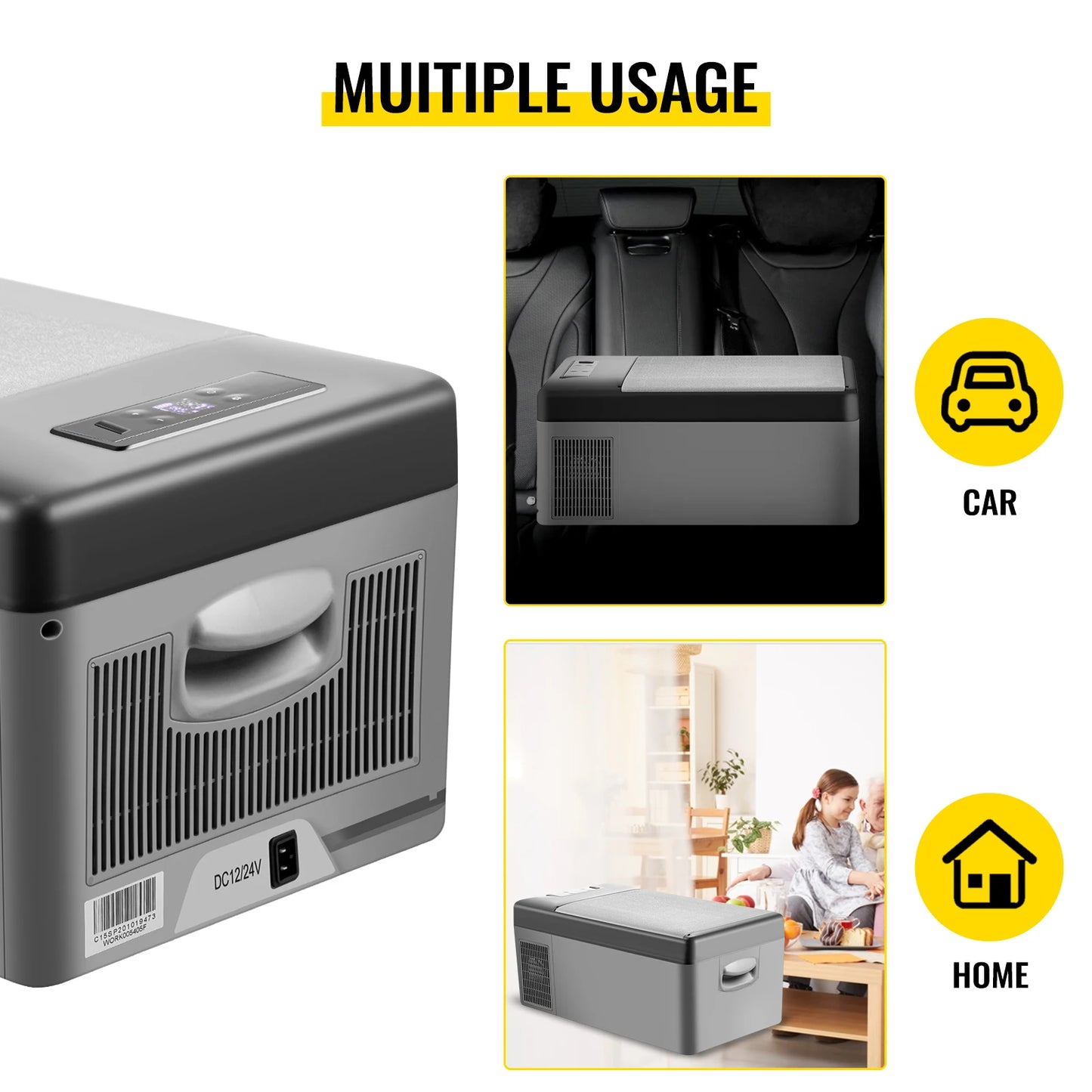 15L Draagbare Auto Koelkast – Mini Compressor Koelbox voor Camping & Reizen