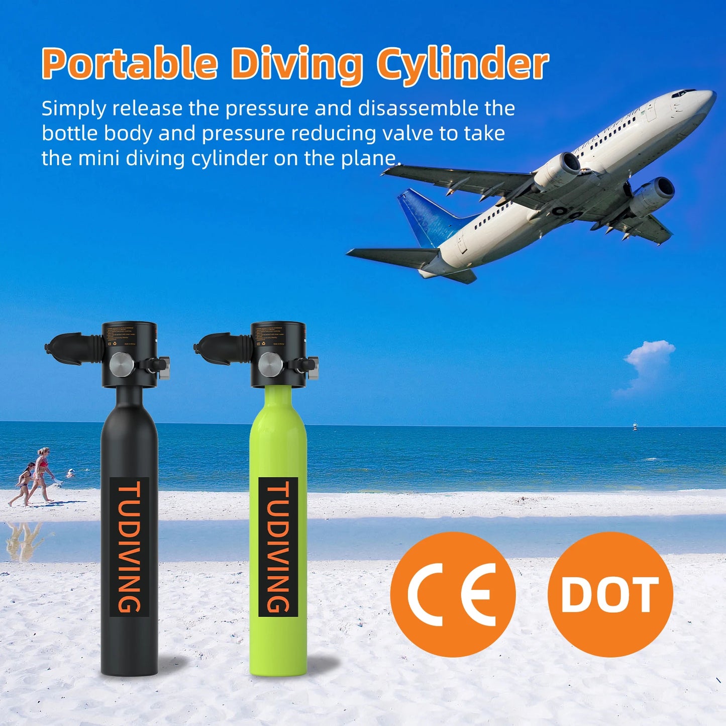 0.5L Scuba Diving Tank Set - Mini Zuurstofcilinder met Volledige Snorkelmasker, Draagbare Reis Duikset voor Scuba Duiken