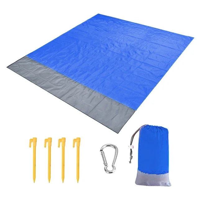 Oversized Beach Towel Mat, Sand-Free en Waterdichte Strandmat, Winddichte Picnic Deken met 4 Haringen voor Buiten en Kamperen