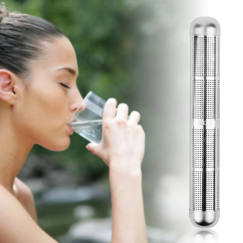 2 Stück Edelstahl Alkalisches Wasser Stick – PH Balance Wasserreiniger mit Negativ-Ionen-Filter