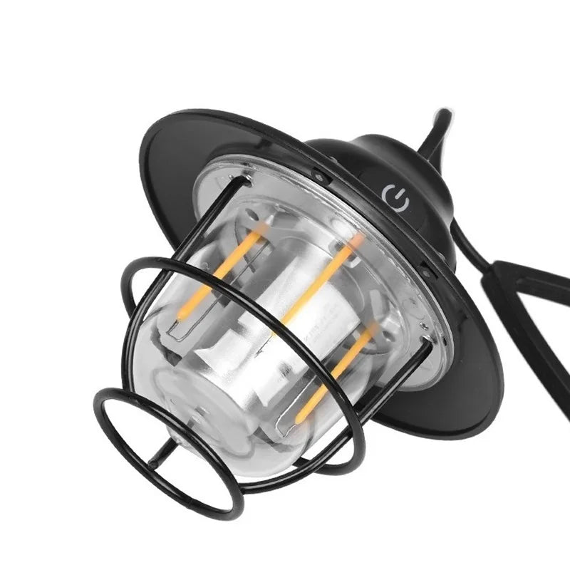 Outdoor Retro Smalldroplight | USB Oplaadbare LED Camping Hanglamp voor Sfeer en Tentverlichting
