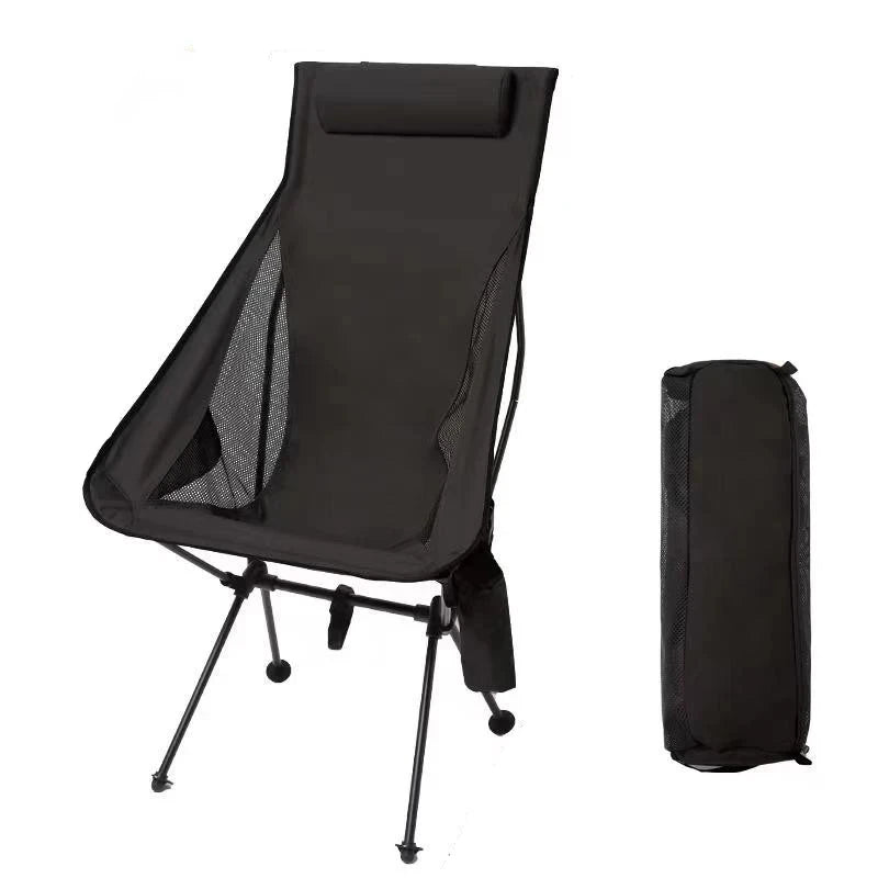 Draagbare Vouwbare Campingstoel met Hoofdsteun | Lichtgewicht Aluminium Stoel voor Outdoor, Visserij en Toerisme