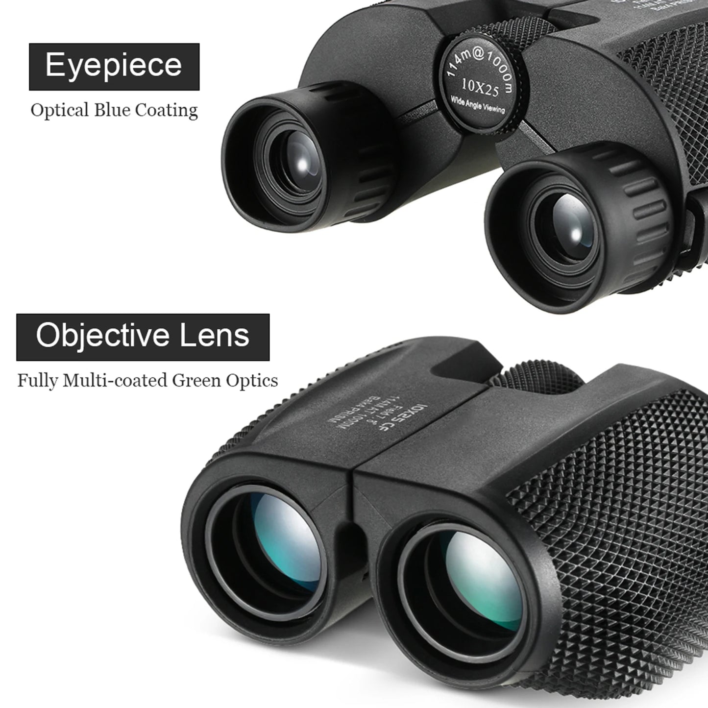 10x25 Compacte Verrekijker – Krachtige Outdoor Telescoop voor Vogelspotten, Concerten en Reizen