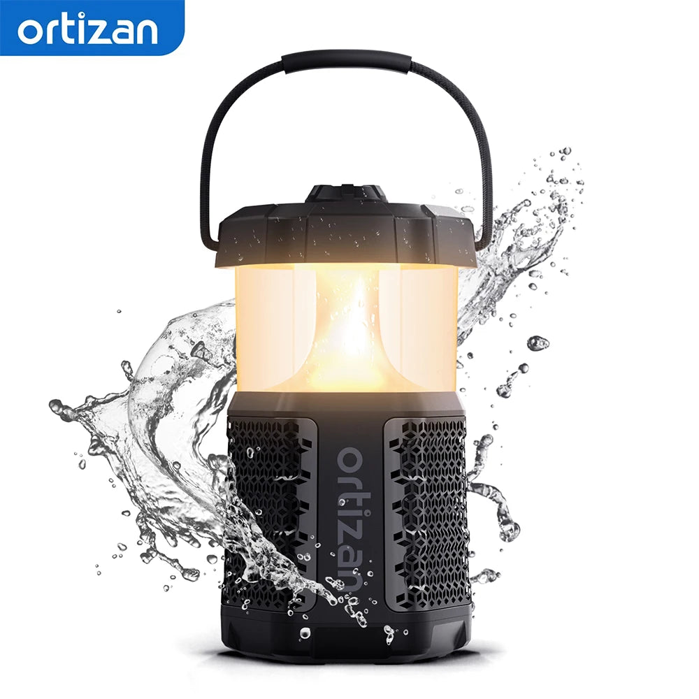Ortizan Outdoor Bluetooth Speaker & Camping Lantaarn | IPX7 Waterdicht | LED Verlichting | 30W Draadloze Speaker