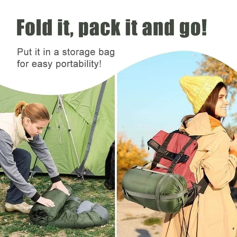 Ultraleichter 4-Jahreszeiten-Schlafsack | Wasserdicht & warm | Für Camping & Backpacking