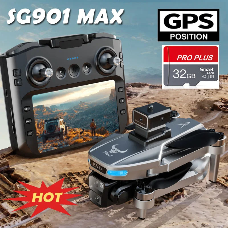 8K Professionele GPS Drone – HD Camera, 5G WiFi FPV Video, 4K UAV met 5.9'' Groot Scherm Afstandsbediening – SG109 PRO MAX - Bivy Shop