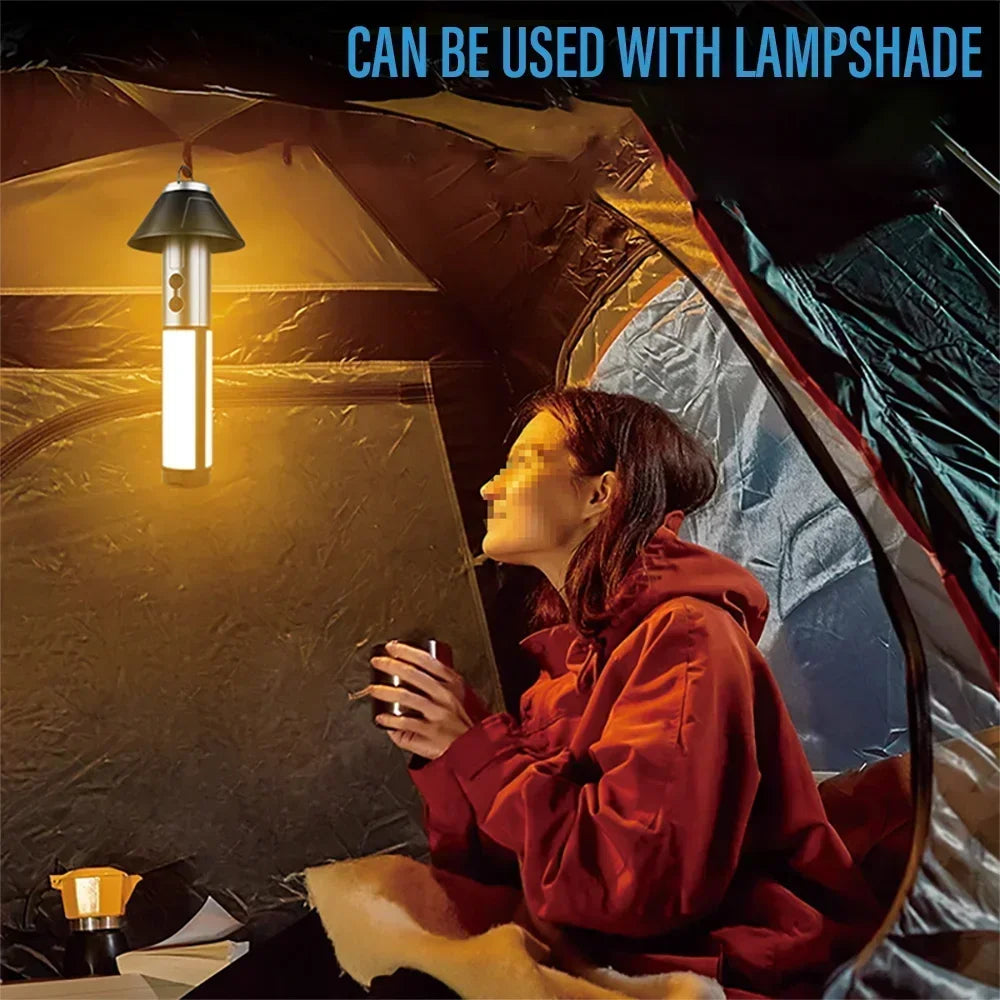 Faltbares Campinglicht – per USB wiederaufladbare Taschenlampe und Teleskoplaterne mit Standfuß