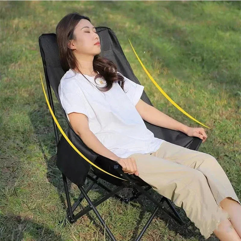 Camping Moon Chair - Ultralichte Vouwstoel met Rugleuning, Aluminium, Voor Outdoor, Kamperen en Vissen