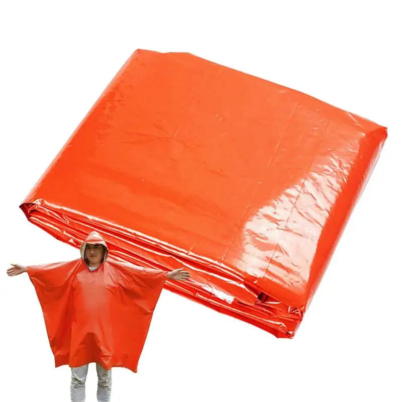 Rain Poncho & Thermal Blanket, All-Weather Outdoor Bescherming voor Camping, Hiking en Reizen, Herbruikbaar en Lichtgewicht