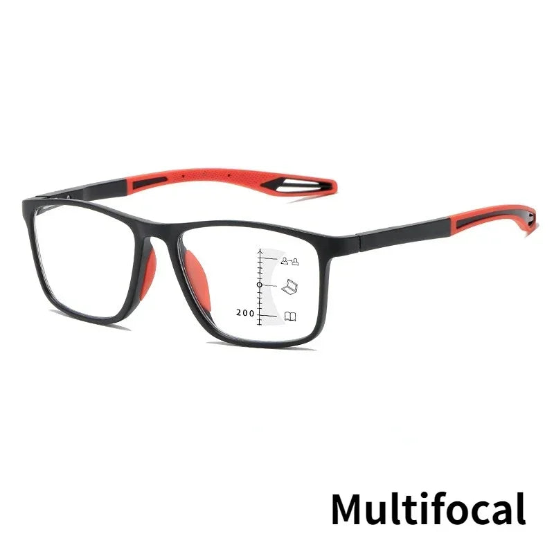 TR90 Multifocale Leesbril - Anti-blauw Licht Bril voor Mannen en Vrouwen, Ultralichte Progressieve Bril voor Dichtbij en Veraf