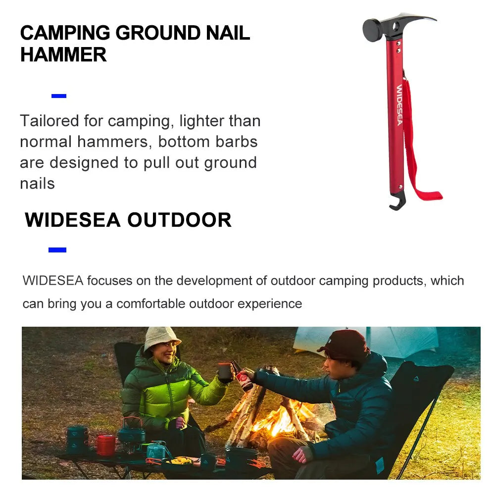 Camping Hamer – Roestvrijstalen Tenthamer met Koper en Haringtrekker – Perfect voor Kamperen en Bergbeklimmen