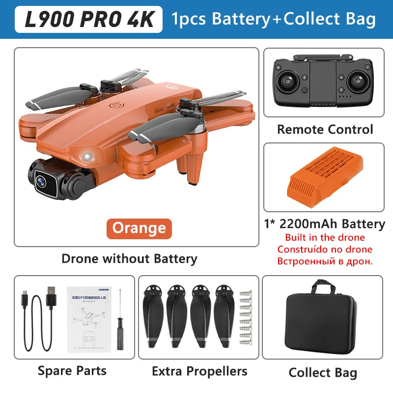 L900 PRO GPS-Drohne – 4K-Doppelkamera | 5G WLAN FPV | Faltbarer Quadrocopter mit bürstenlosem Motor