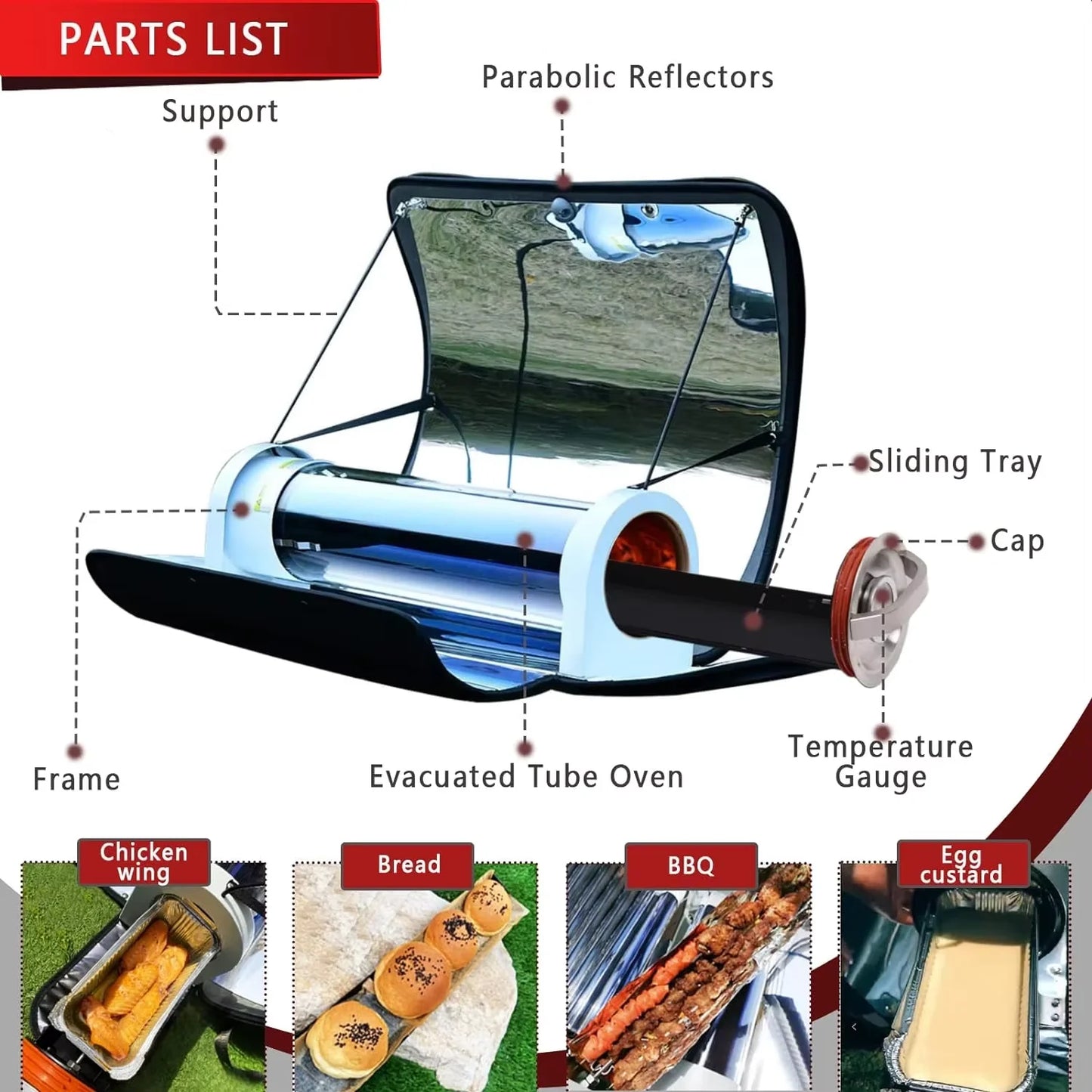 Draagbare Zonneoven | Solar Oven BBQ Grill | 4.5L Zonne-gestookte Kookset