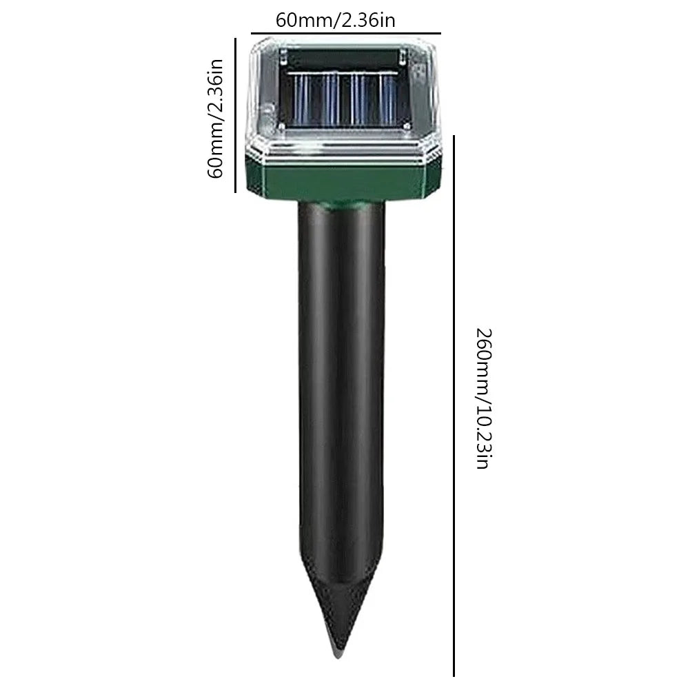 Solar Ultrasonic Muizen- en Slangen Repeller, Insectenwerende Device met Vibration en Hoogvermogen, Oplaadbare Zonenergie, IP64 Waterdicht